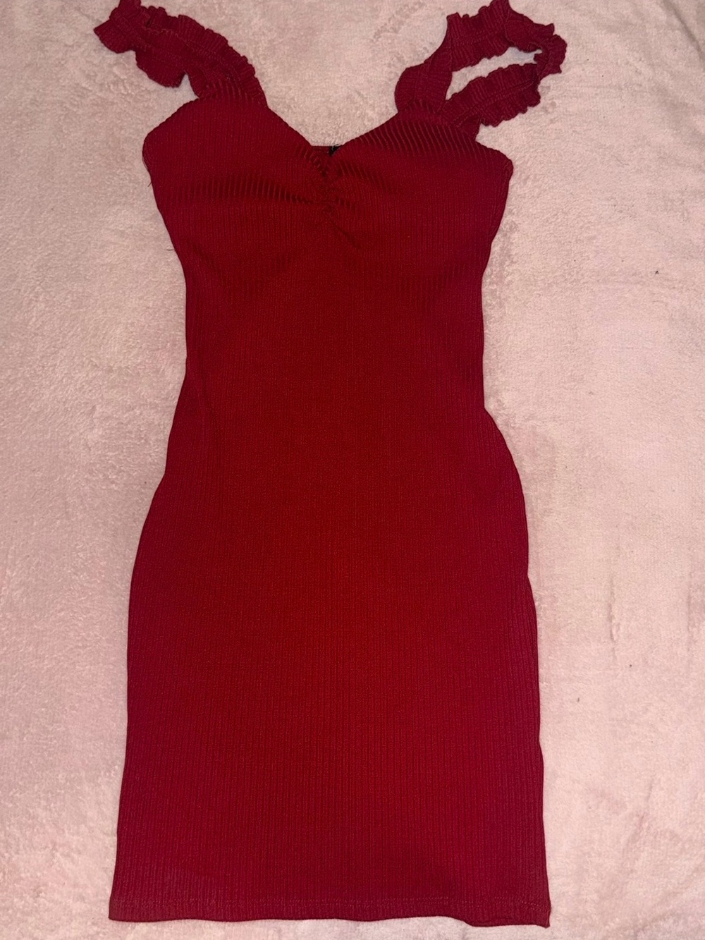 ❤️ Haute Monde Red Ribbed Mini Dress ❤️